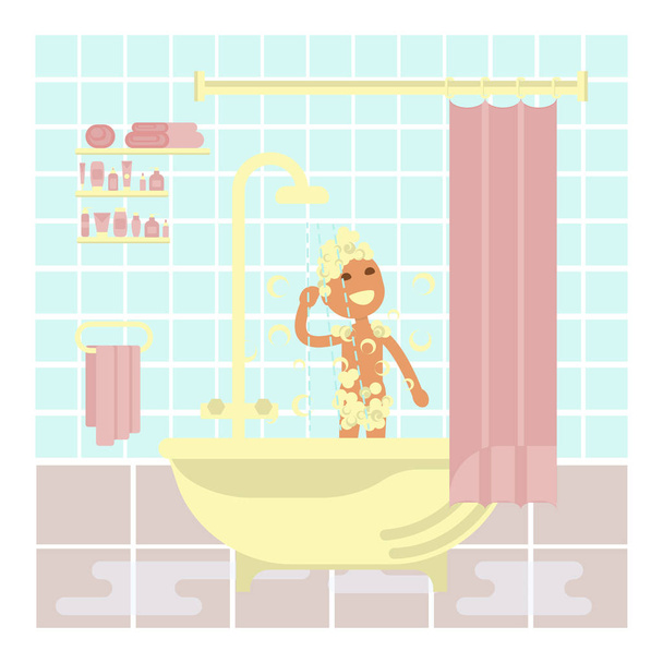bambino sta facendo una doccia
 - Vettoriali, immagini