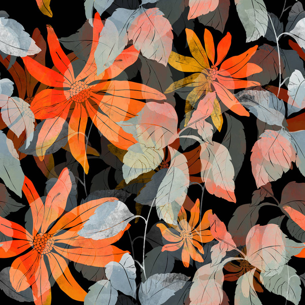 лугові квіти і листя
 - Фото, зображення