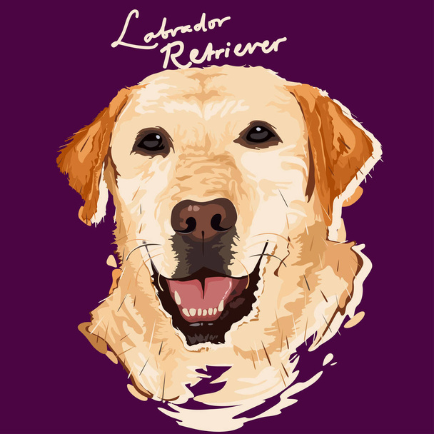 Labrador Retriever malarstwo plakat - Wektor, obraz