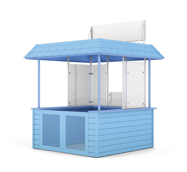Blue promo counter isolated. 3d rendering - Photo, Image