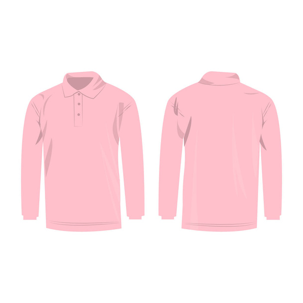 Baby pink polo with long sleeve - Vector, Image