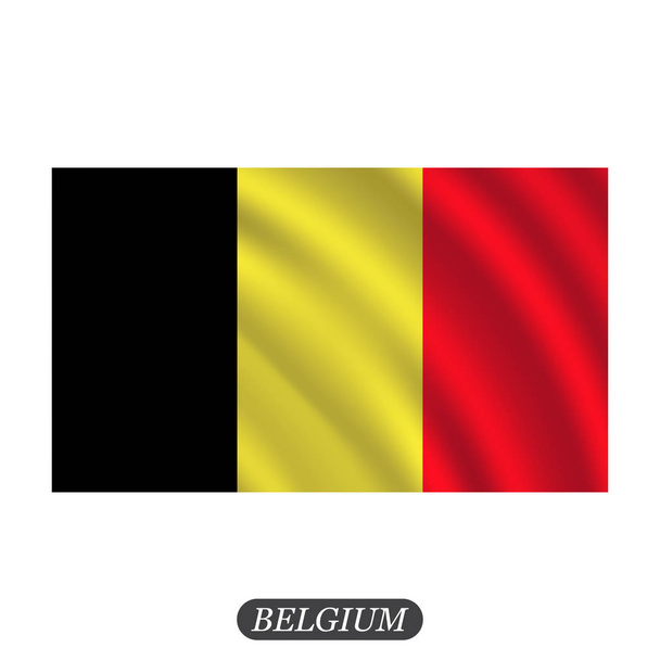 Machanie flagą Belgii na białym tle. Ilustracja wektora - Wektor, obraz