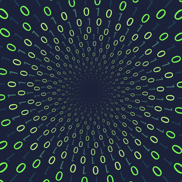 Binary code with green numbers. - Vector, Image