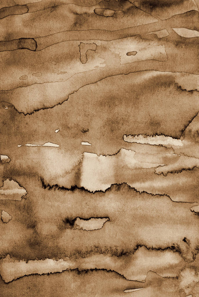 Abstract watercolor on paper texture as background. In Sepia ton - Foto, afbeelding