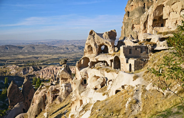 Дивовижна Панорама Uchisar замок в Каппадокії  - Фото, зображення