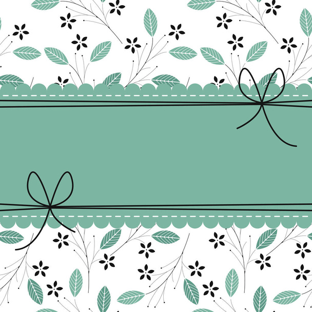 Beautiful lace frame with stylish floral background - Vector, Image