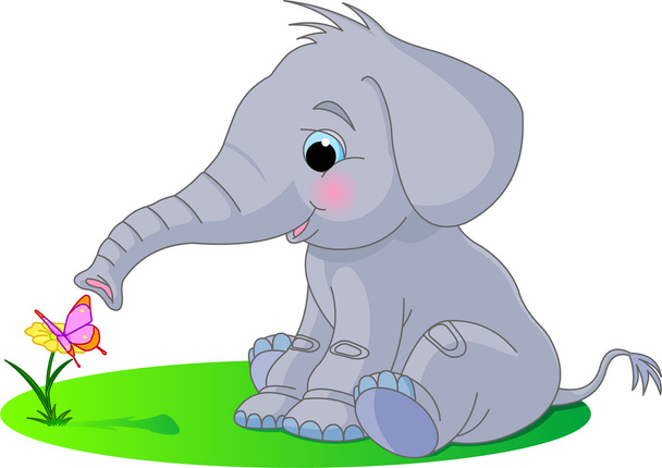 Cute baby elephant - Vector, Image
