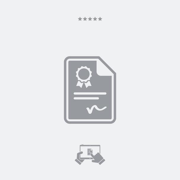 Certifikát dokument - minimální ikony - Vektor, obrázek