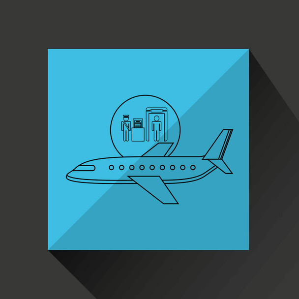 avião branco sol símbolo viagem cheque bagagem aeroporto design gráfico
 - Vetor, Imagem