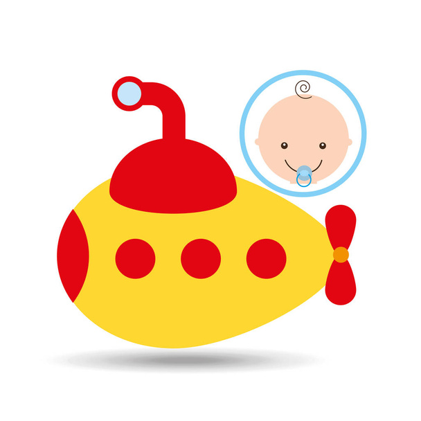 submarino lindo juguete bebé diseño
 - Vector, Imagen