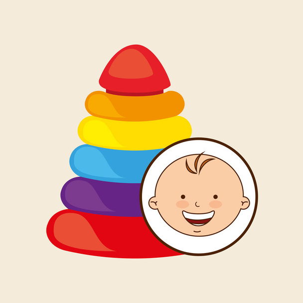 mutlu bebek oyuncak tasarım grafik - Vektör, Görsel