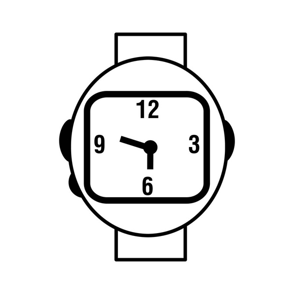 wristwatch clock isolated icon - Vector, Image