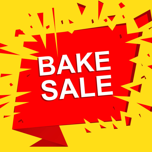 Big sale poster with BAKE SALE text. Advertising vector banner - Διάνυσμα, εικόνα