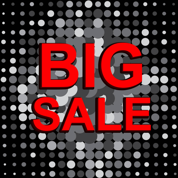 Big sale poster with BIG SALE text. Advertising vector banner - Vector, Image
