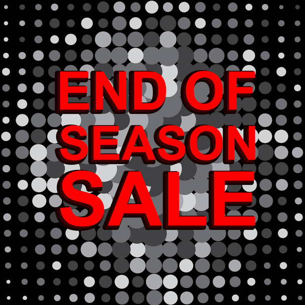 Big sale poster with END OF SEASON SALE text. Advertising vector banner - Vector, Image