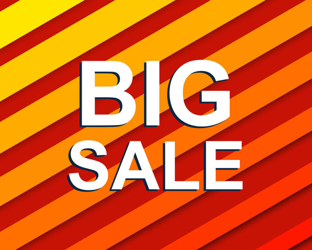 Affiche de vente à rayures rouges avec texte BIG SALE. Bannière publicitaire
 - Vecteur, image