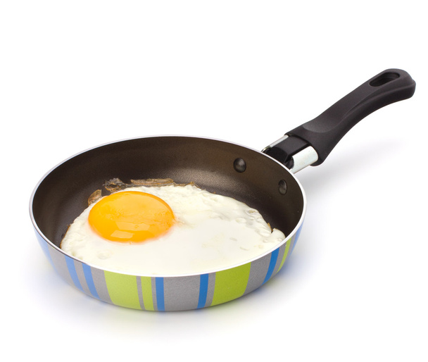 Fried egg on pan - Φωτογραφία, εικόνα