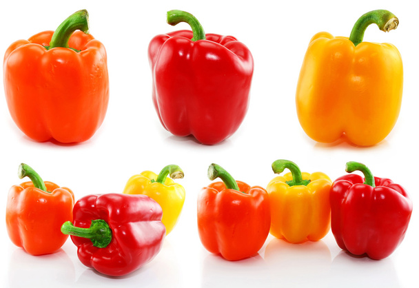 Collection of colored paprika isolated - Foto, afbeelding