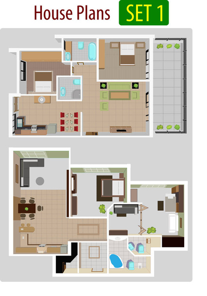 illustrazione vettoriale dei piani di casa
  - Vettoriali, immagini