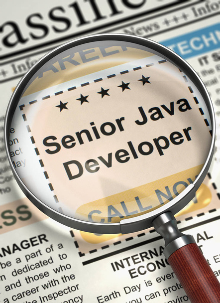 Nu huren Senior Java ontwikkelaar. 3D. - Foto, afbeelding