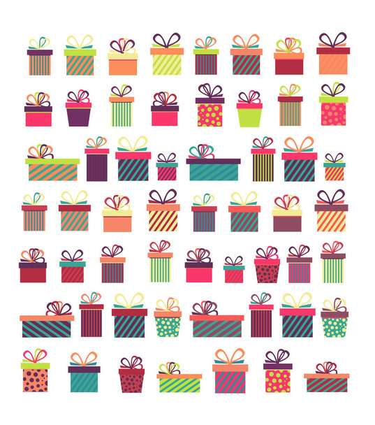 színes karácsonyi ajándék dobozok - Vektor, kép