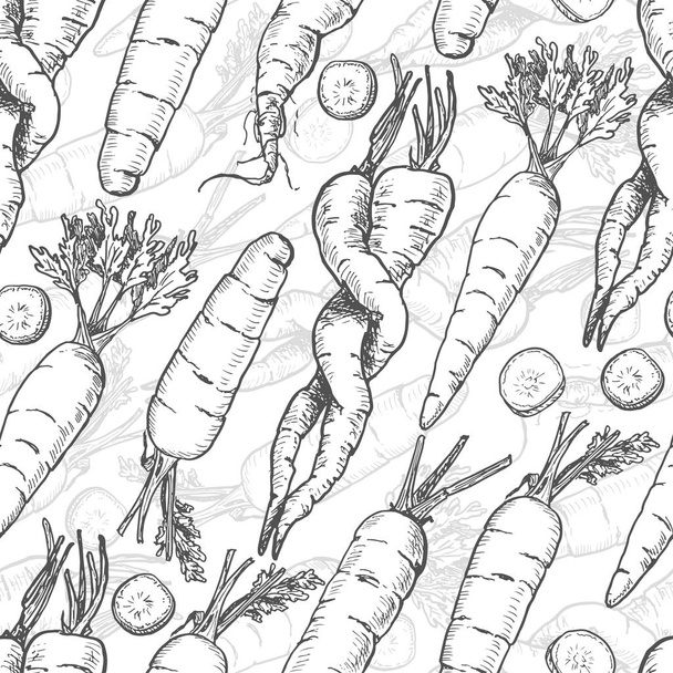 Seamless pattern with carrot - Διάνυσμα, εικόνα