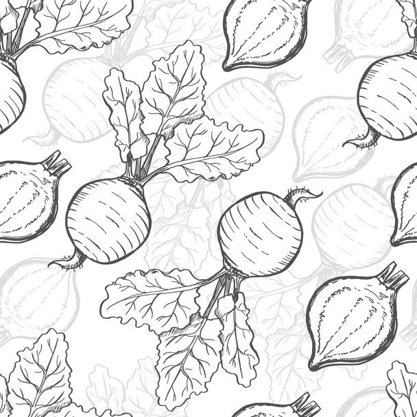 Seamless pattern with beets - Vecteur, image