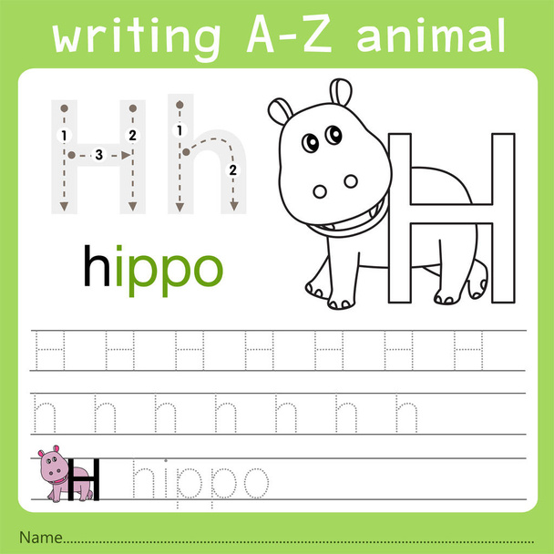 Ilustrátor psaní zvířat h-z - Vektor, obrázek