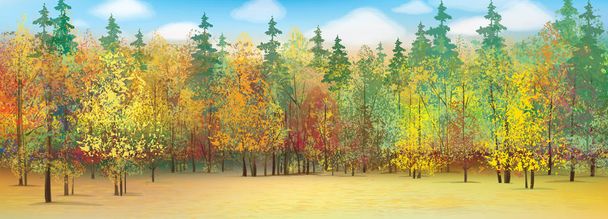 podzimní Les pozadí - Vektor, obrázek