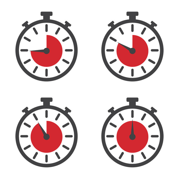Набір годинників у плоскому дизайні на білому тлі
 - Вектор, зображення