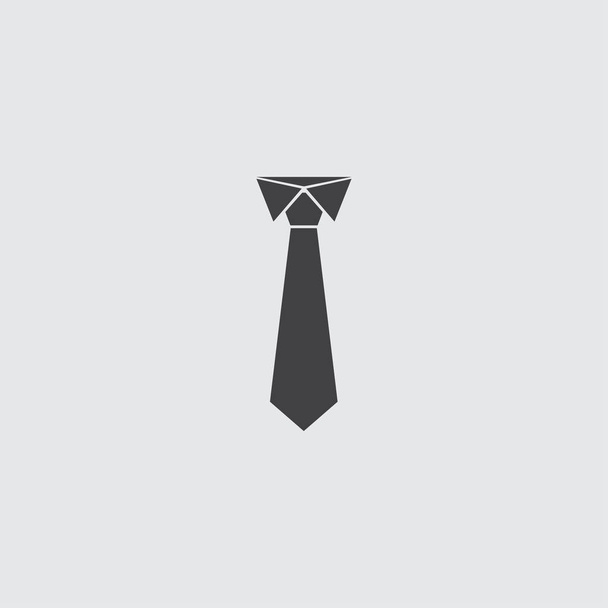 Tie icon in a flat design in black color. Vector illustration eps10 - Vector, Image