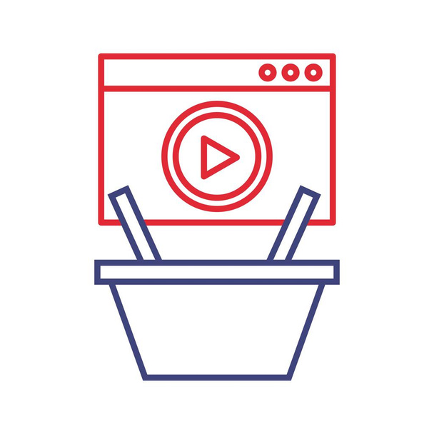 iconos de línea plana de marketing de vídeo
 - Vector, Imagen