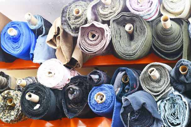 Colorful bolts of fabric - Zdjęcie, obraz