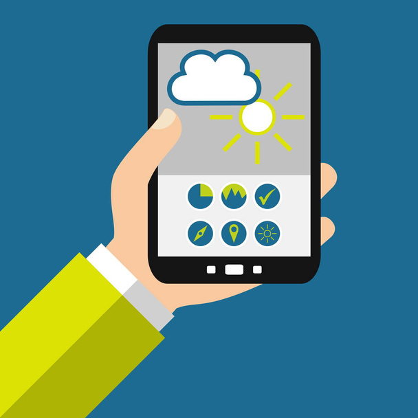 Smartphone - Weather Symbols - Fotografie, Obrázek