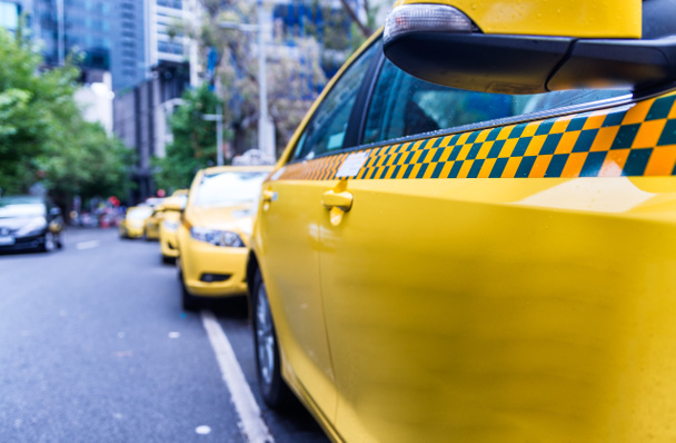 Parked taxi in Melbourne street, Australia - Photo, Image