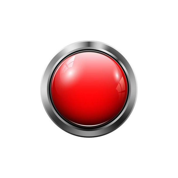 Vector round red web button - Vector, Image