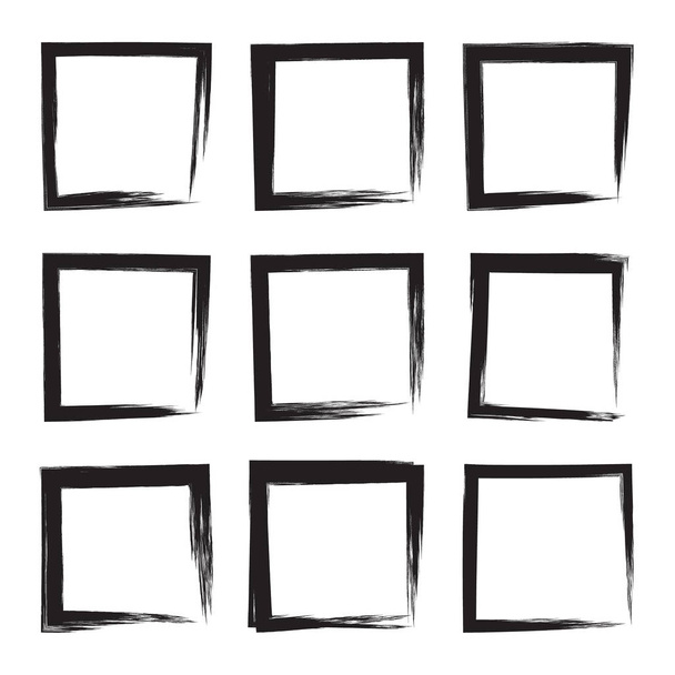 Set hand drawn square. - Vector, Image