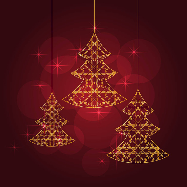 gold christmas tree - Vettoriali, immagini