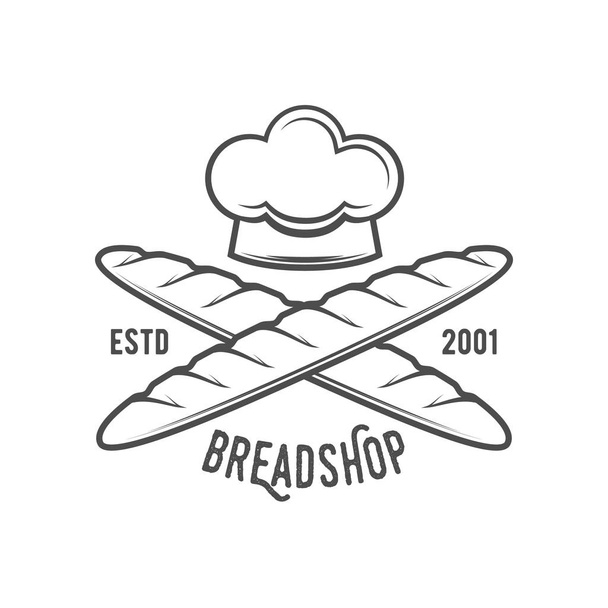Значок или этикетка логотипа старинной пекарни
 - Вектор,изображение