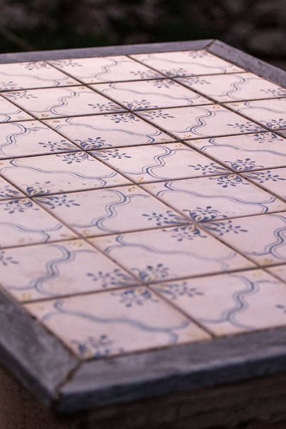 Azulejo table close up  - Valokuva, kuva