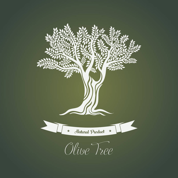 枝を持つオリーブ ツリーのロゴ - ベクター画像