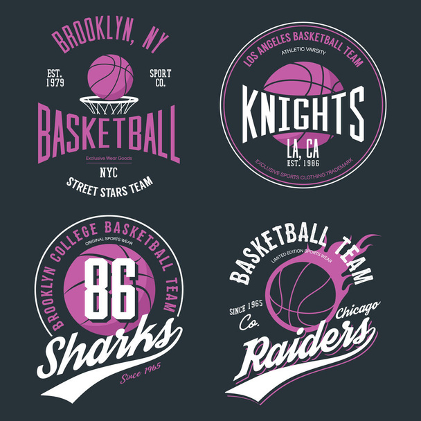 Basketball ball or sport game t-shirt design - Vektor, Bild
