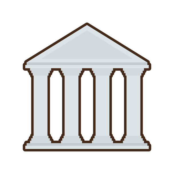 Иконка здания банка - Вектор,изображение