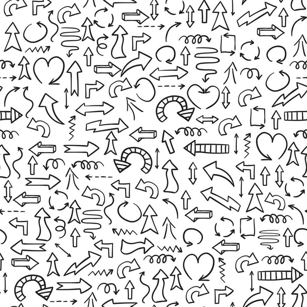Doodles seamless pattern vector set. - Vecteur, image