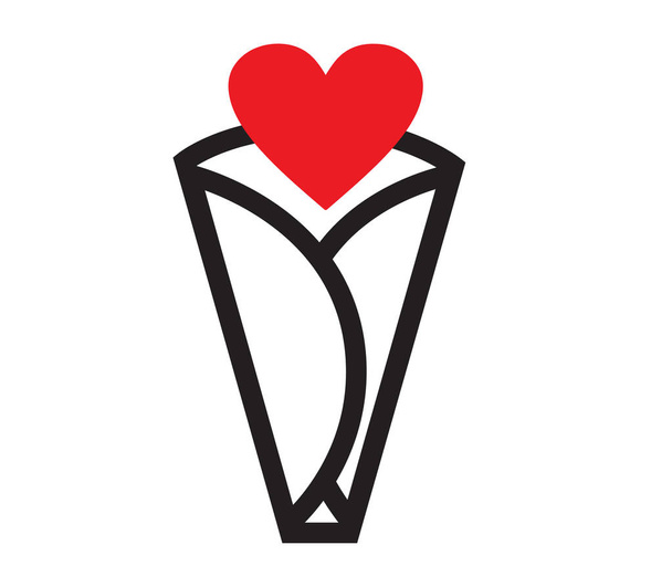 Crêpe pictogram ontwerp met liefde - Vector, afbeelding
