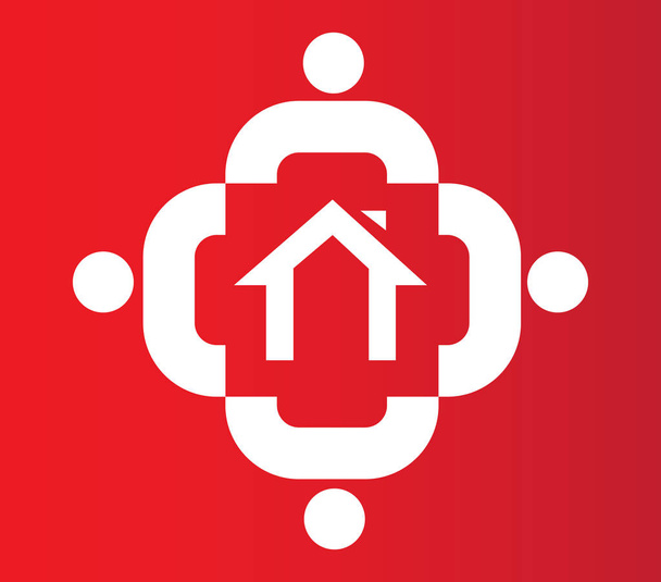 Family Icon Design With Home - Vector, Image