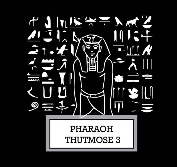 Ilustración del faraón Thutmosis III
 - Vector, Imagen