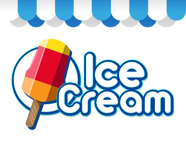 σχεδιασμός λογότυπου παγωτού - Διάνυσμα, εικόνα