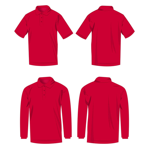 Hot pink polo shirt and polo with long sleeve - Vector, Image