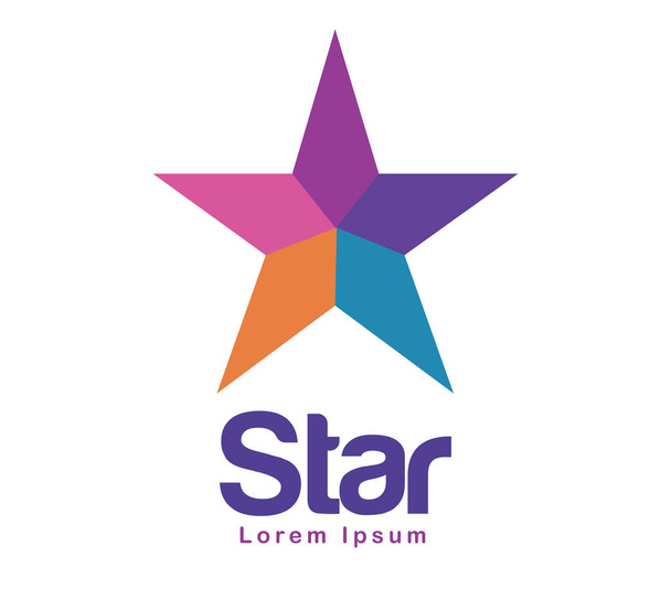 Kleurrijke star-logo - Vector, afbeelding